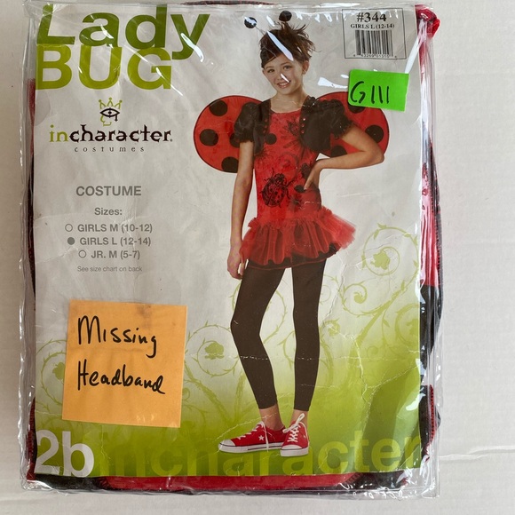 Ladybug Girls Costume L by InCharacter no headband - Picture 9 of 10